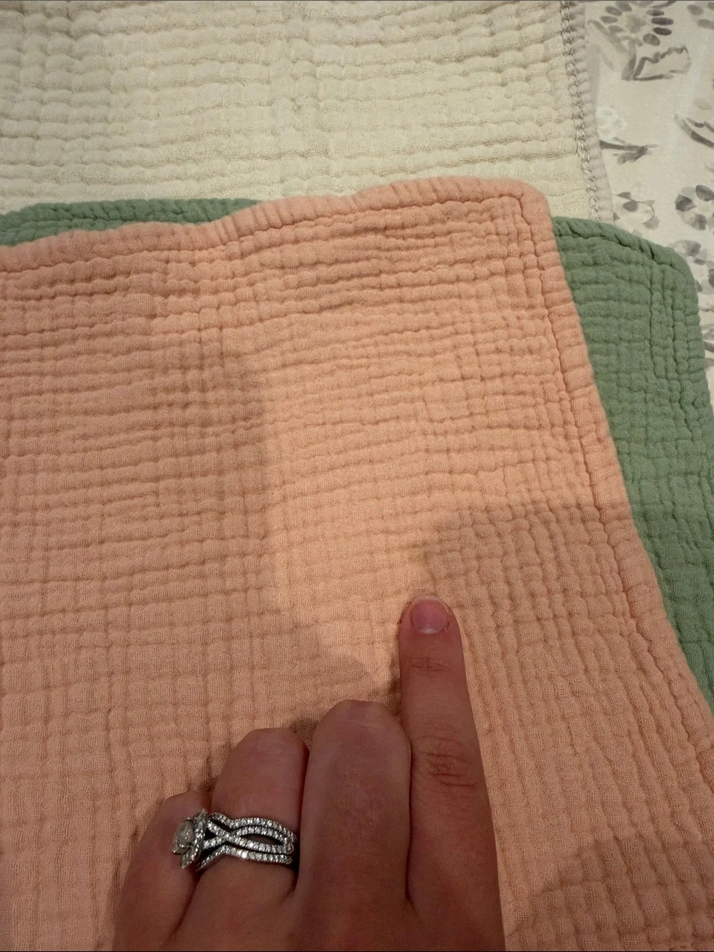 Muslin burp cloths and bibs